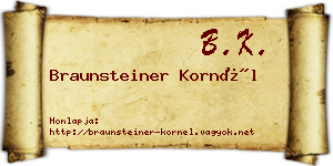 Braunsteiner Kornél névjegykártya